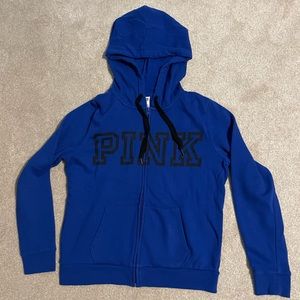 Women’s Victoria’s Secret PINK Full Zip Hooded Sweatshirt - Size M, Color Blue
